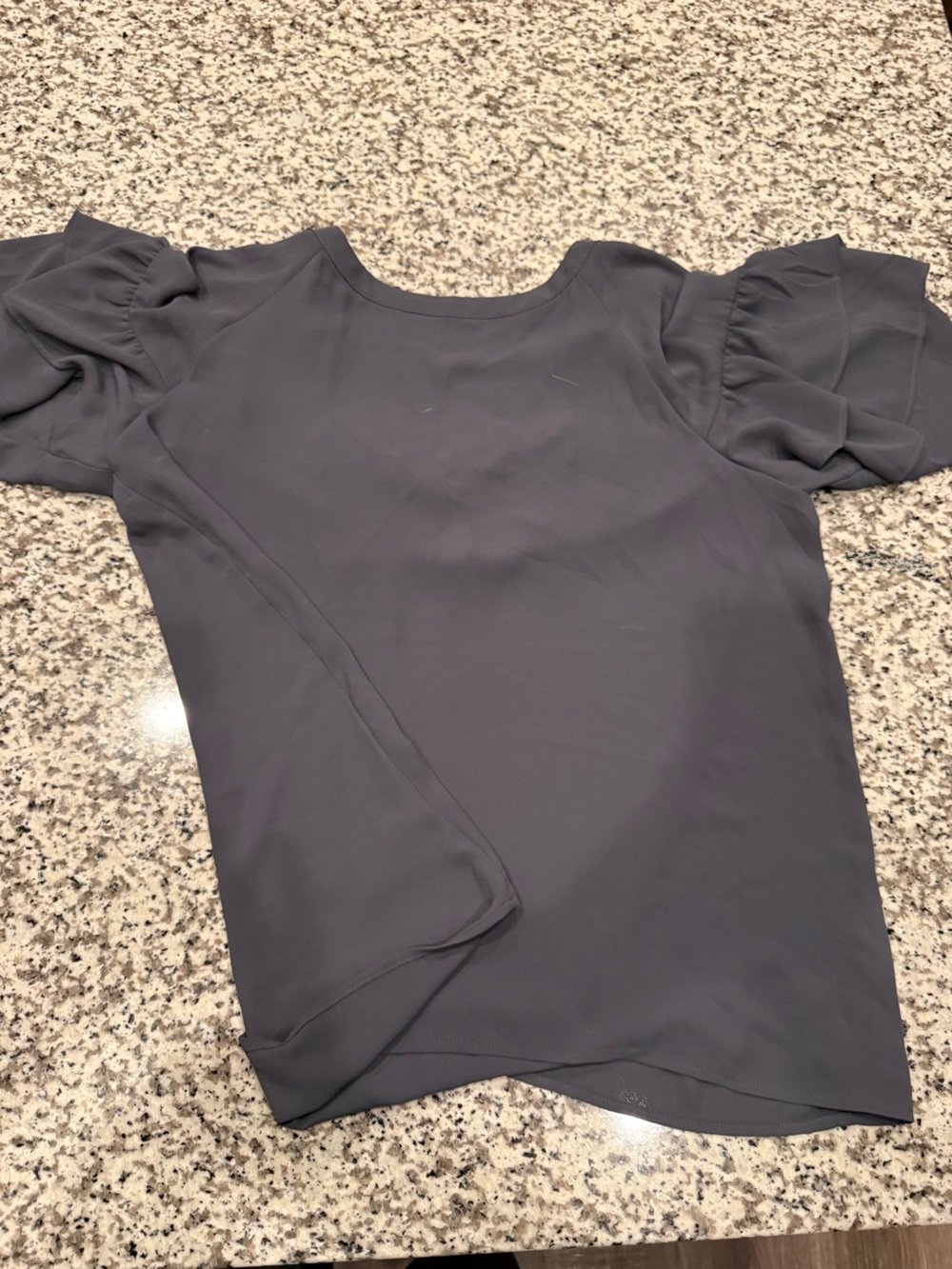 Women's Puff Sleeve Blouse - Slate Gray